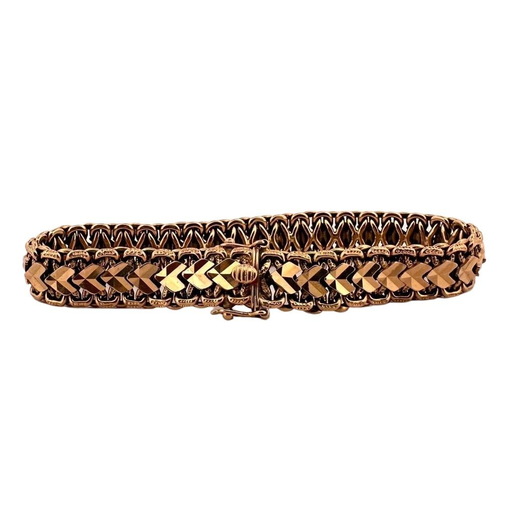 Bracelet en or jaune avec maillons en pointe de flèche - Castafiore