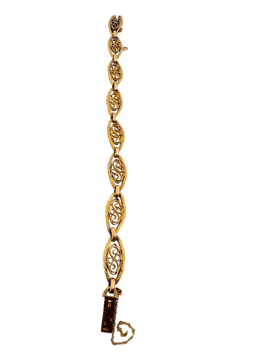 Bracelet en or jaune avec maillons ovales - Castafiore