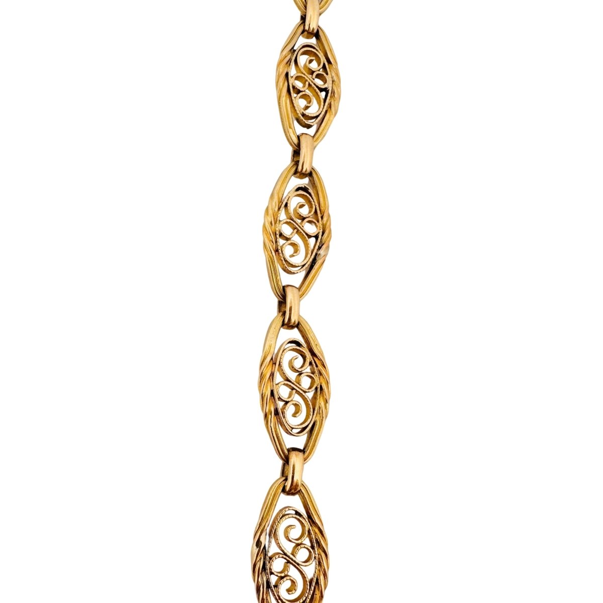Bracelet en or jaune avec maillons ovales - Castafiore
