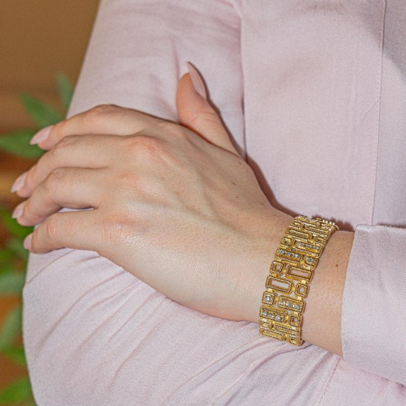 Bracelet en or jaune et diamant - Castafiore