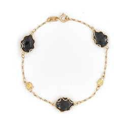 Bracelet en or jaune et onyx noir - Castafiore