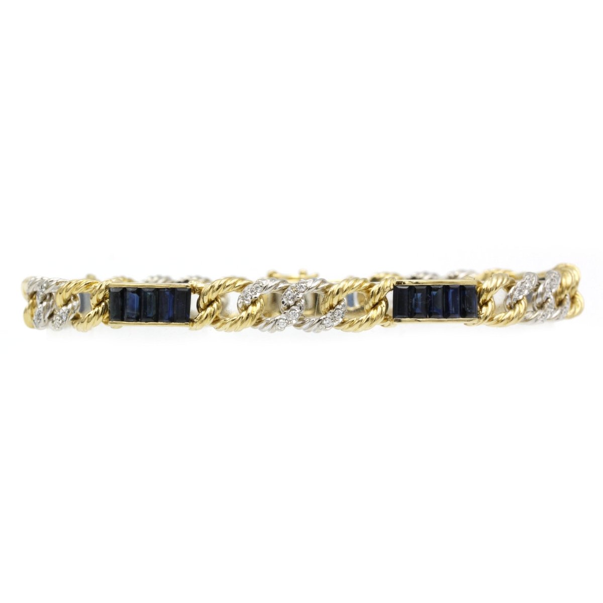 Bracelet en or jaune et or blanc, saphirs et diamants - Castafiore