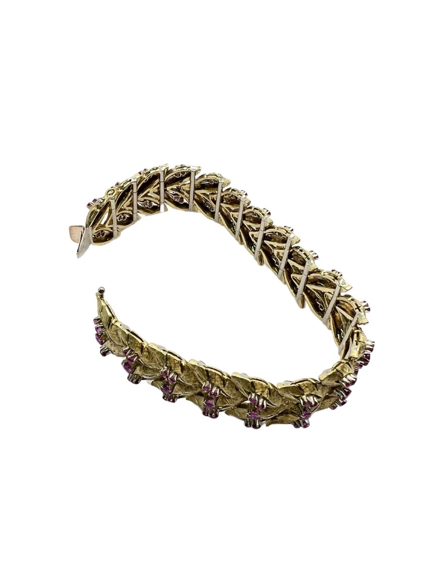 Bracelet en or jaune et rubis - Castafiore