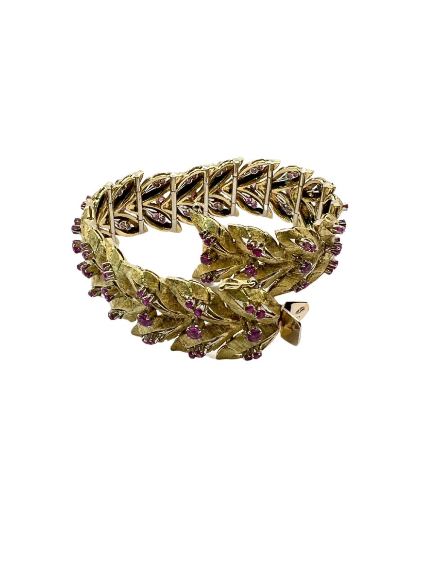 Bracelet en or jaune et rubis - Castafiore