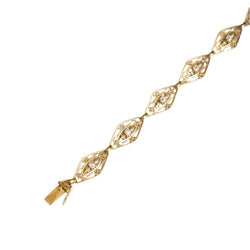 Bracelet en or jaune filigrané et diamants - Castafiore