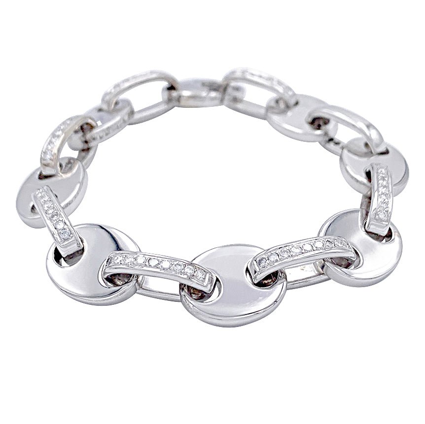 Tiffany and Co. Charm Bracelet with White Diamonds in Platinum at