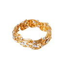 Bracelet feuillages en or jaune, platine et diamants - Castafiore