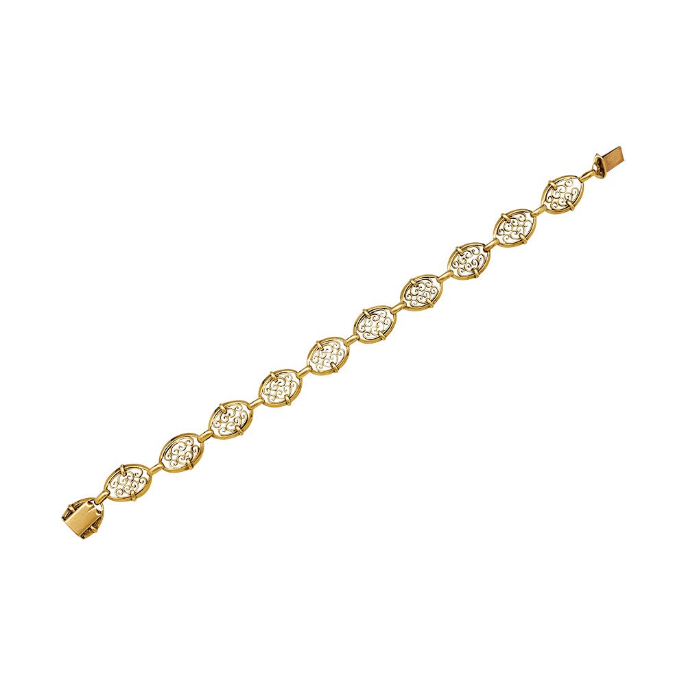 Bracelet filigrane en or jaune - Castafiore