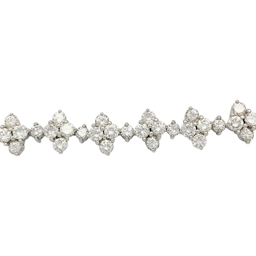 Bracelet fleurettes en or blanc et diamants - Castafiore