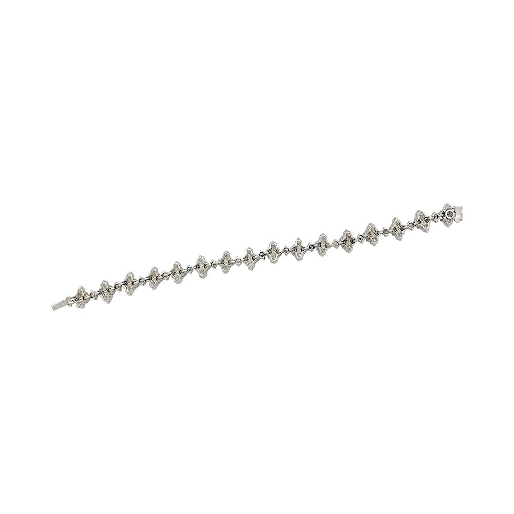 Bracelet fleurettes en or blanc et diamants - Castafiore