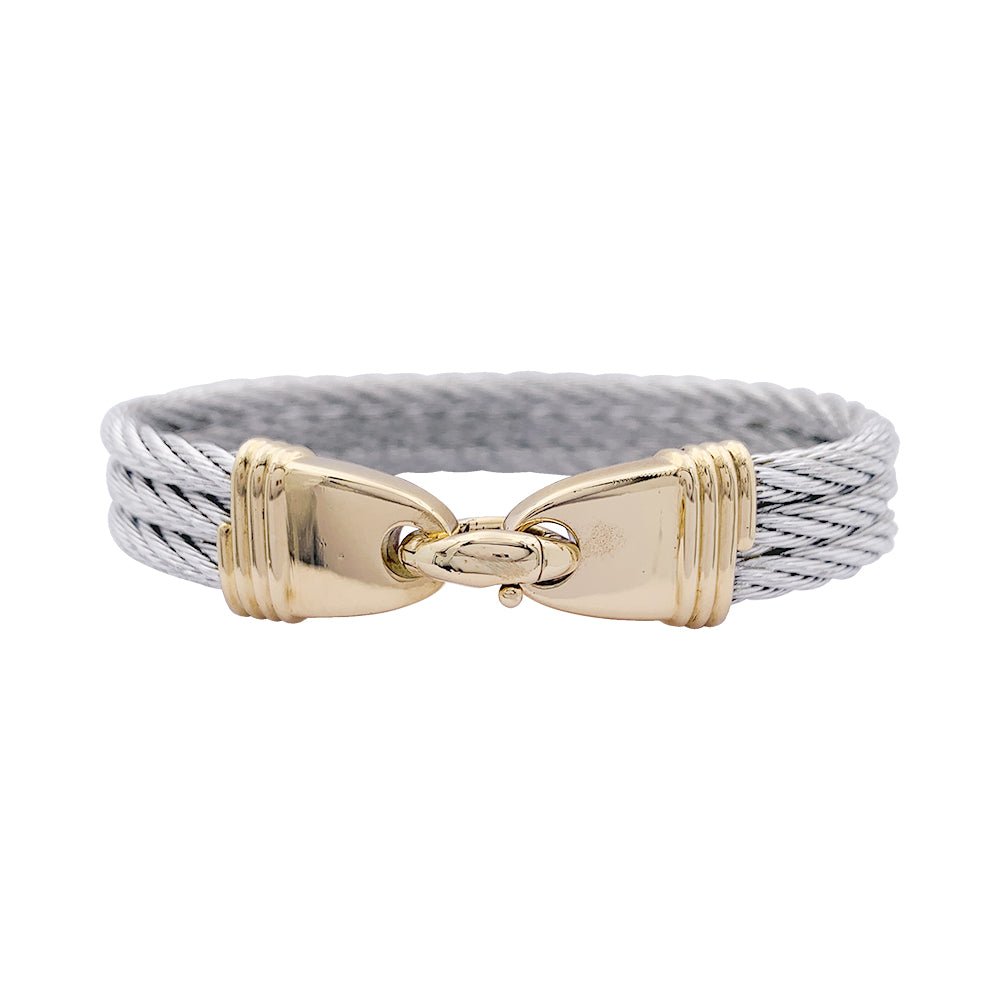 Bracelet FRED "Force 10" en or jaune et acier - Castafiore