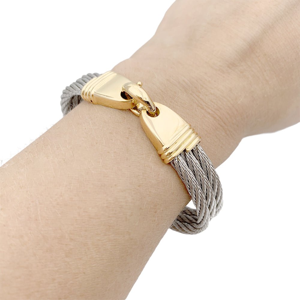 Bracelet FRED "Force 10" en or jaune et acier - Castafiore