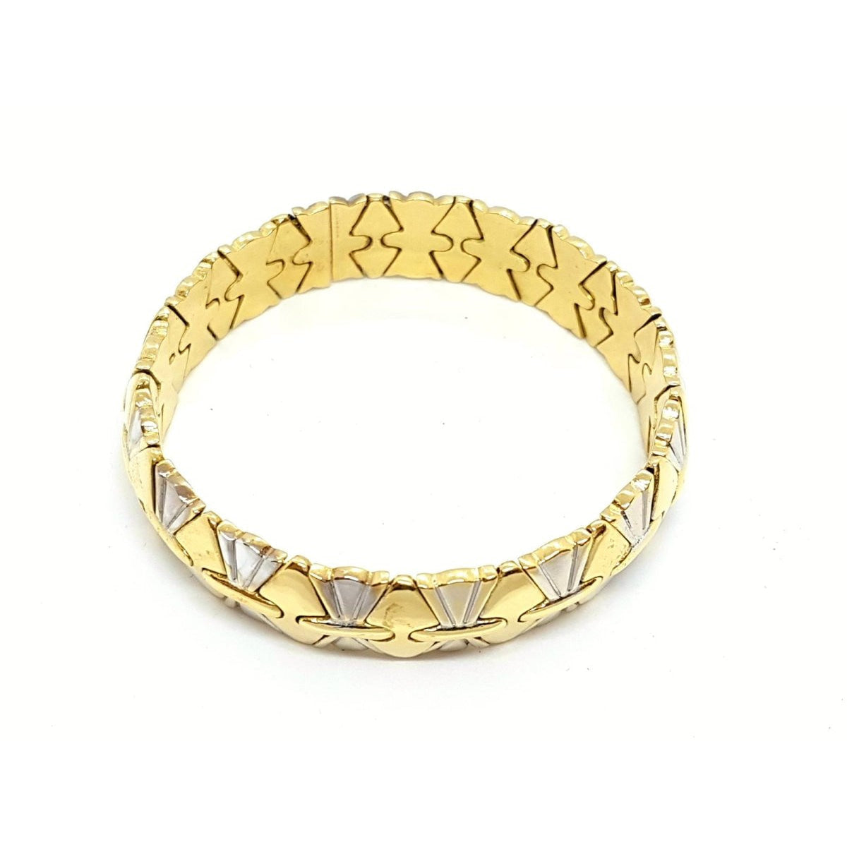 Bracelet géométrique en ors jaune et blanc - Castafiore