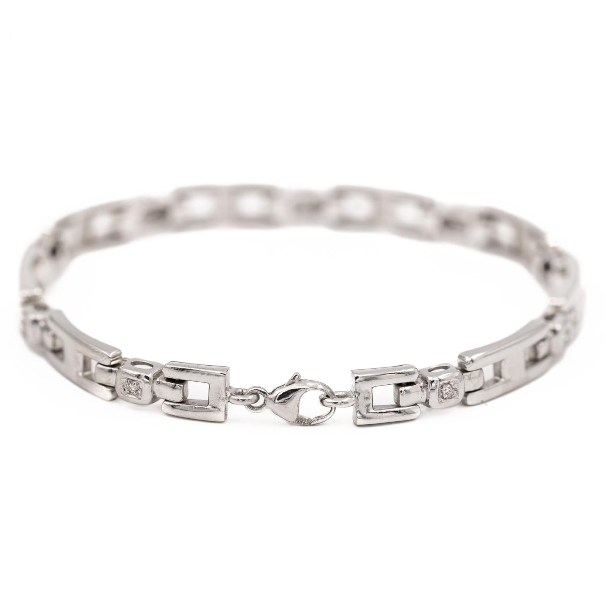 Bracelet Gourmette en or blanc diamant - Castafiore