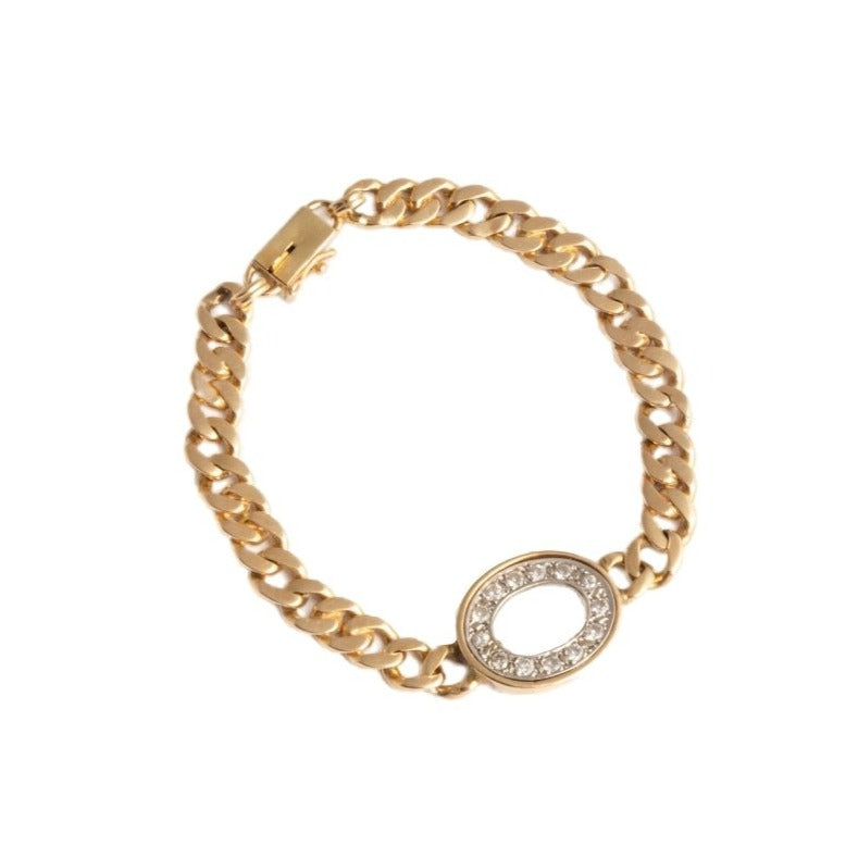Bracelet gourmette en or jaune et diamants - Castafiore