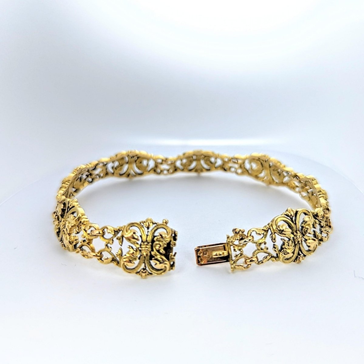 Bracelet Gourmette en or jaune, style Art Nouveau - Castafiore