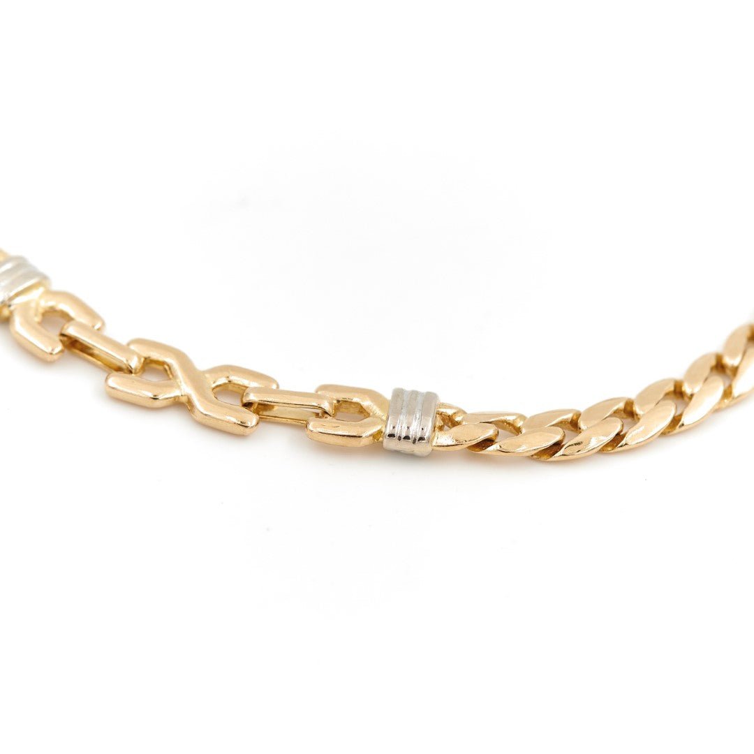 Bracelet Gourmette en ors jaune et blanc - Castafiore