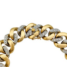 Bracelet gourmette Fred or jaune et blanc, diamants - Castafiore
