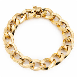 Bracelet Gourmette grosse maille en or jaune - Castafiore