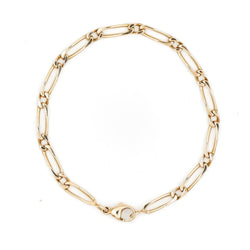 Bracelet Gourmette maille alternée en or jaune - Castafiore