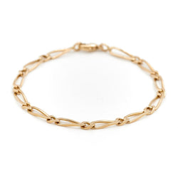 Bracelet Gourmette maille alternée en or jaune - Castafiore