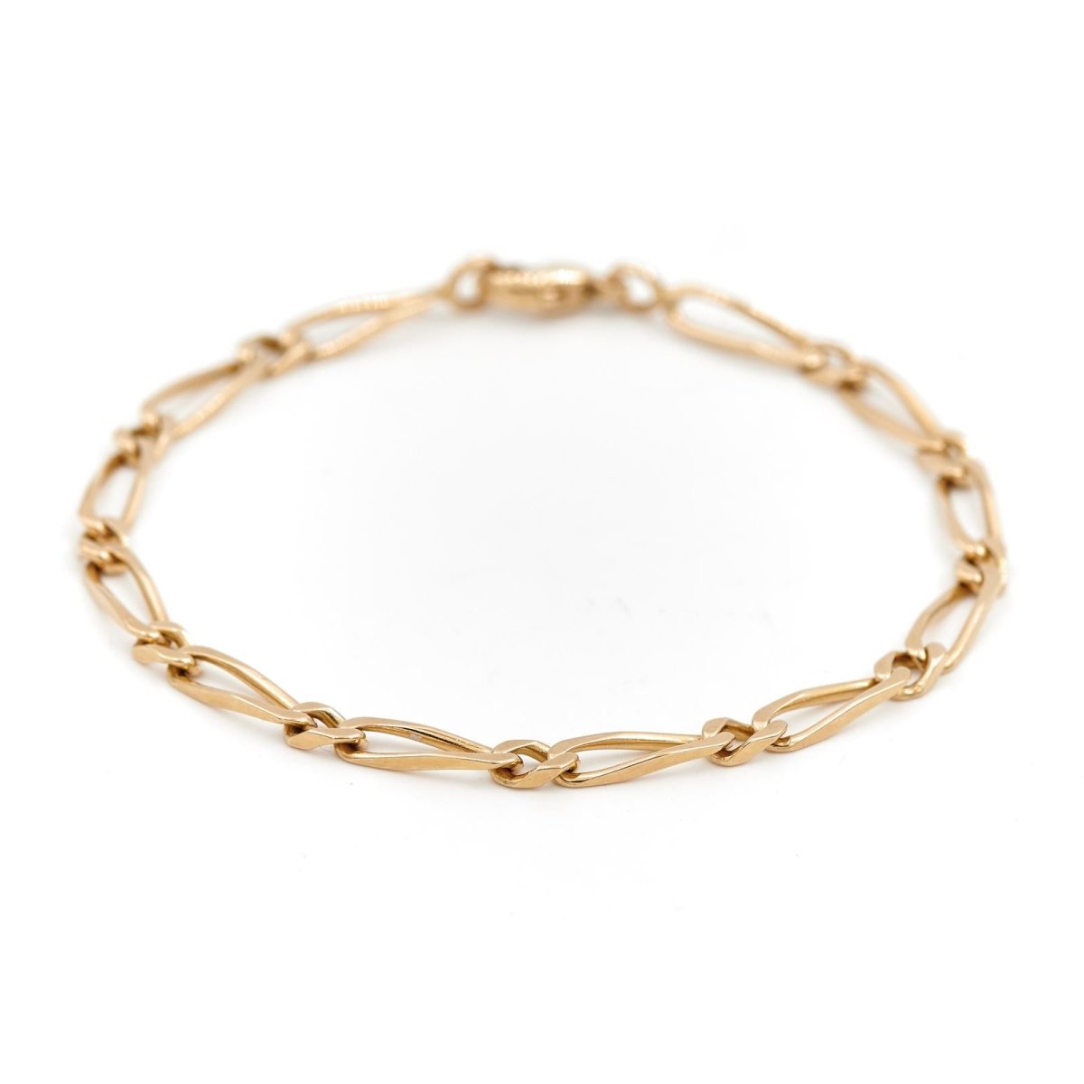 Bracelet Gourmette maille alternée en or jaune - Castafiore