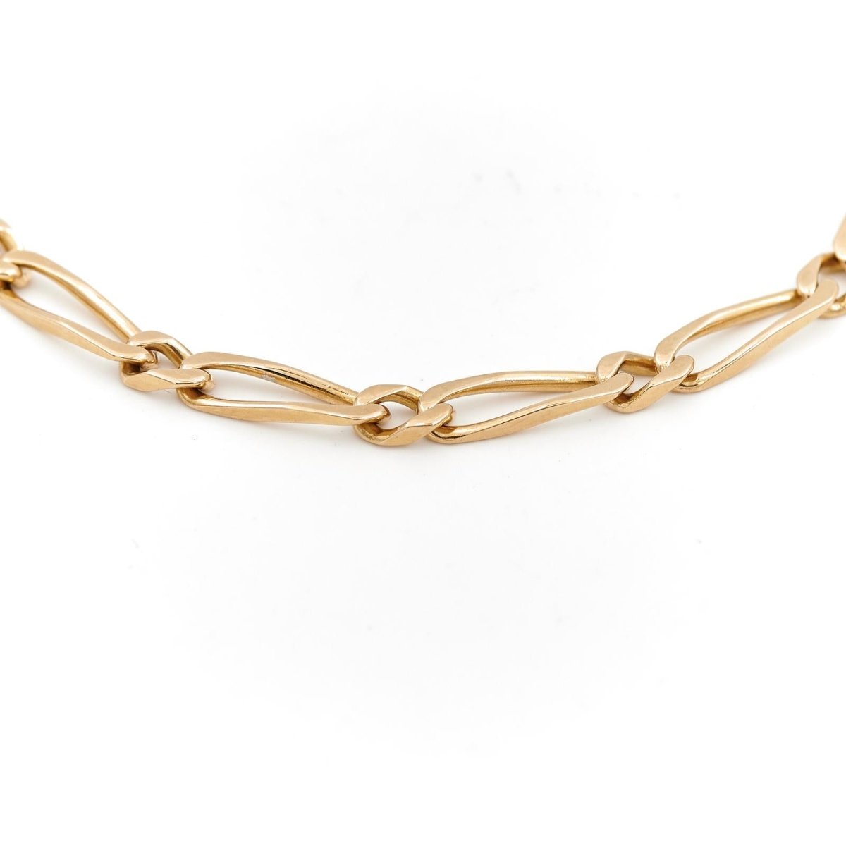 Bracelet Gourmette maille alternée en or jaune - Castafiore