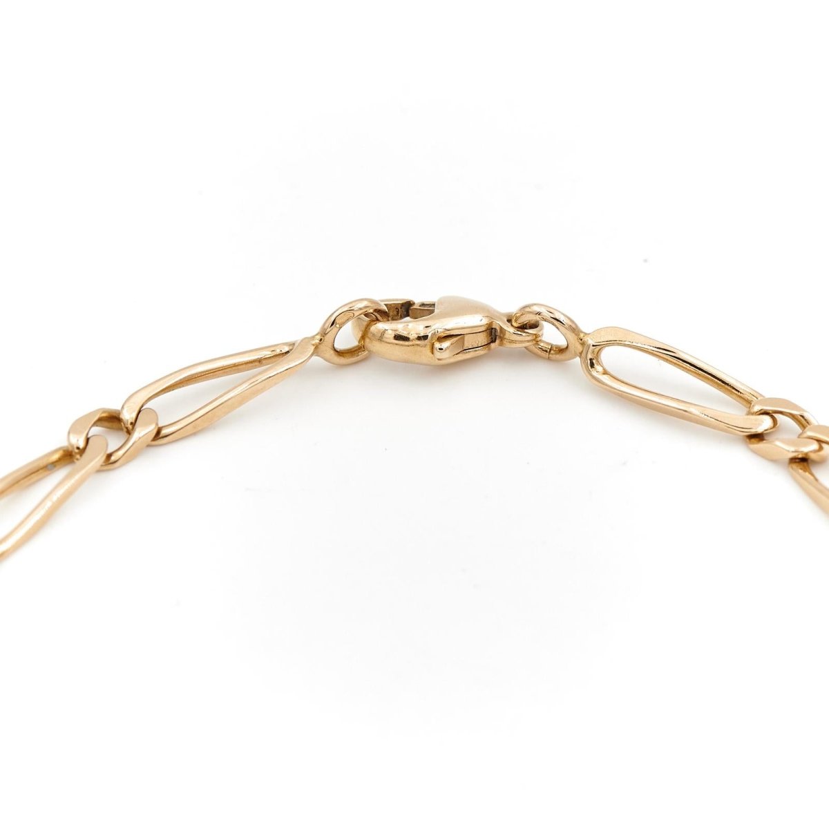 Bracelet Gourmette maille alternée en or jaune - Castafiore