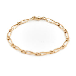 Bracelet Gourmette maille alternée en or jaune - Castafiore