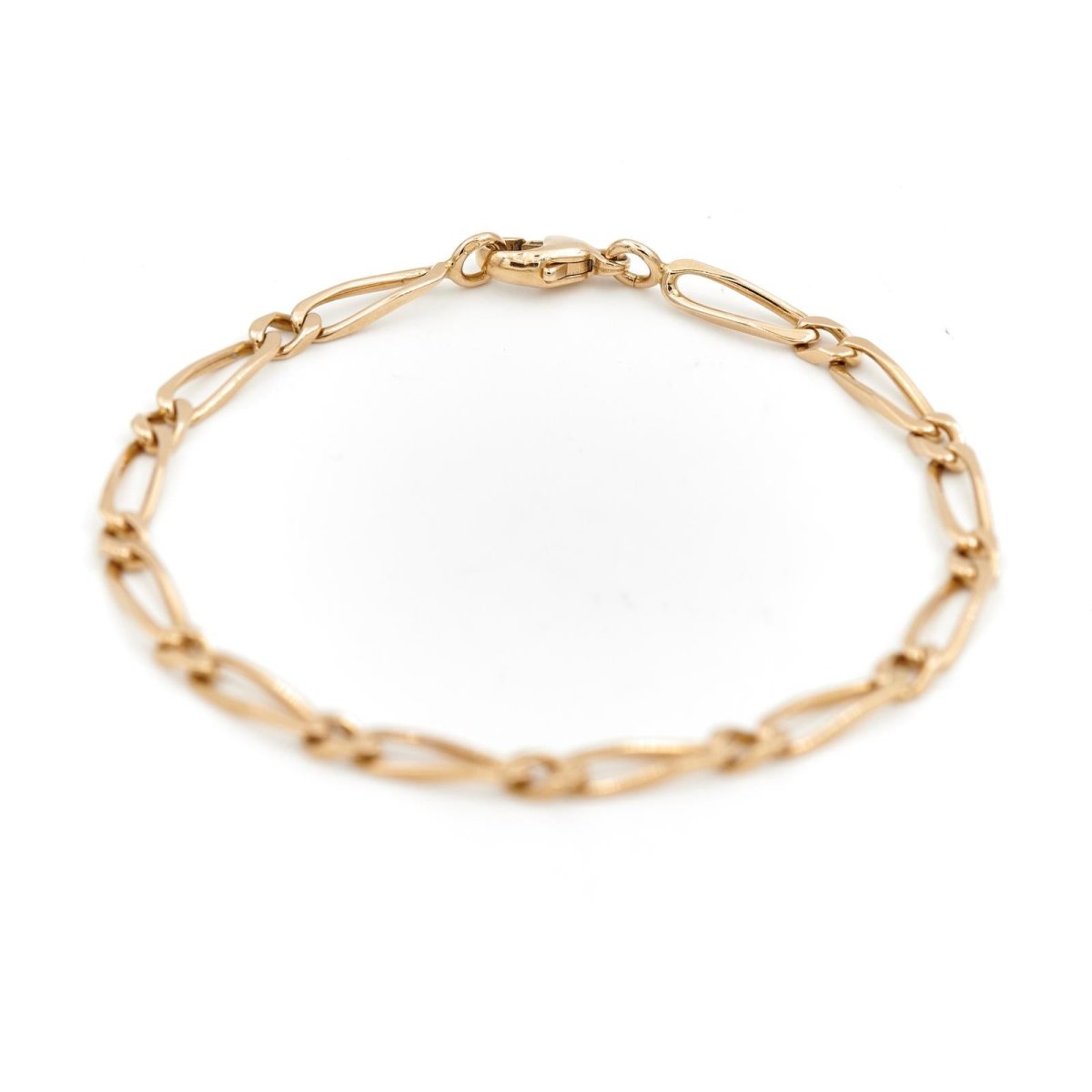 Bracelet Gourmette maille alternée en or jaune - Castafiore