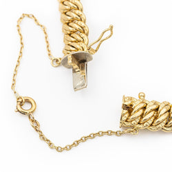 Bracelet Gourmette maille américaine en or jaune - Castafiore