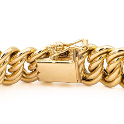 Bracelet Gourmette maille américaine en or jaune - Castafiore
