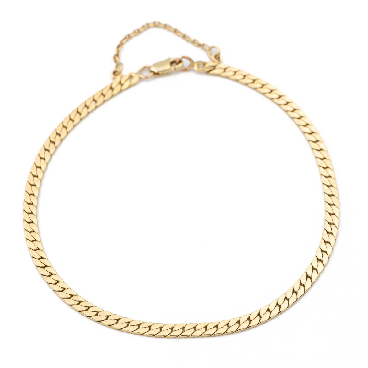 Bracelet Gourmette maille anglaise en or jaune - Castafiore