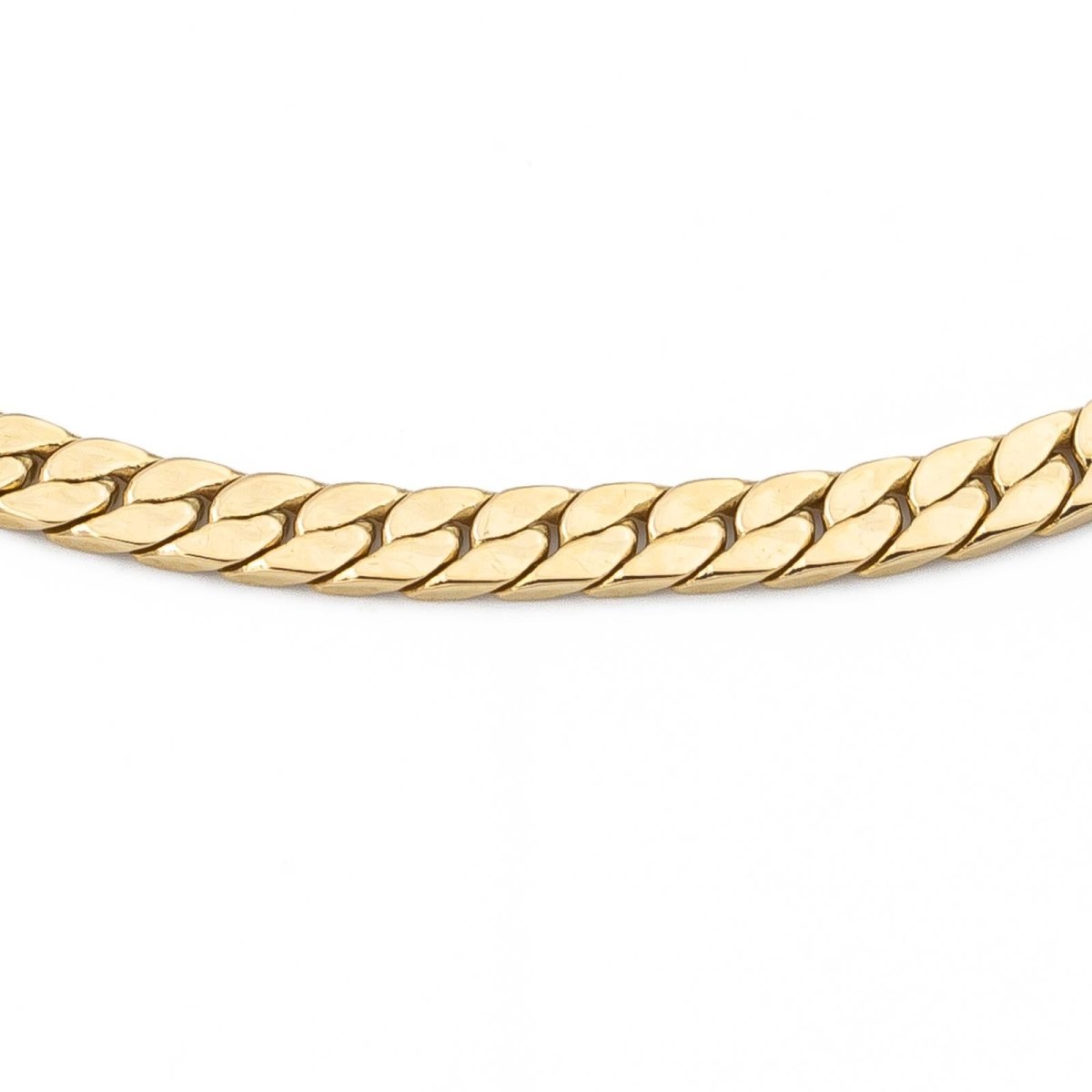 Bracelet Gourmette maille anglaise en or jaune - Castafiore