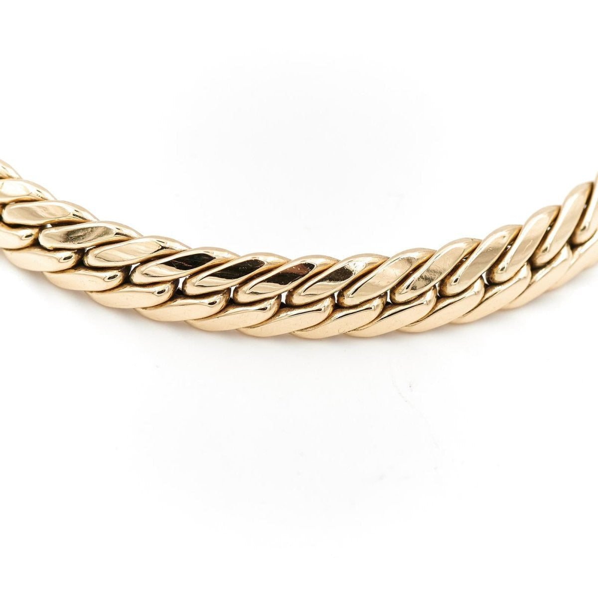 Bracelet Gourmette maille anglaise en or jaune - Castafiore