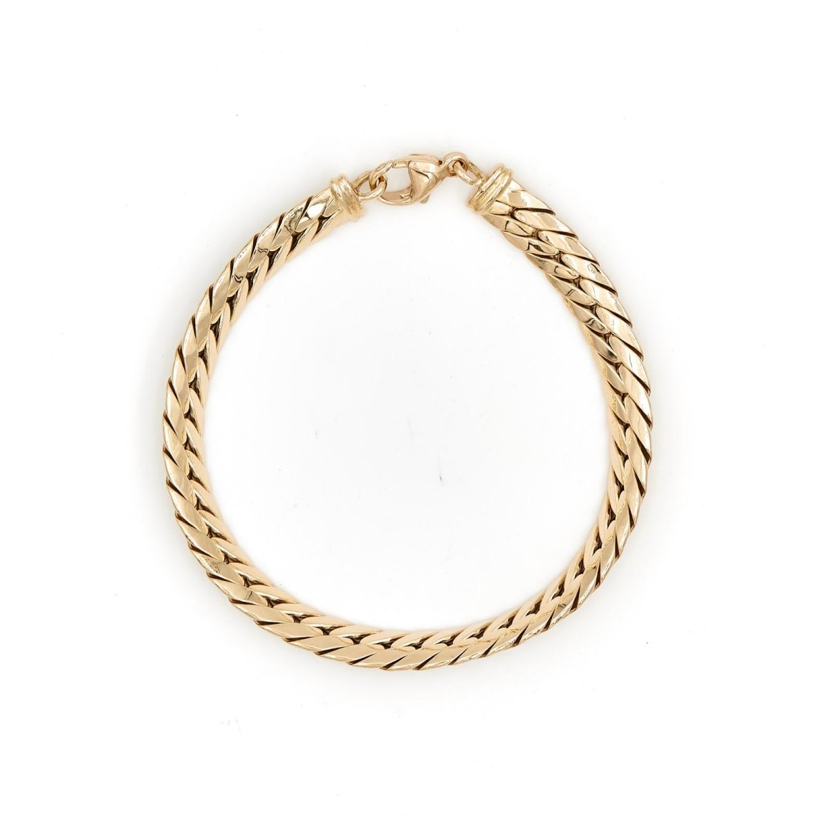 Bracelet Gourmette maille anglaise en or jaune - Castafiore