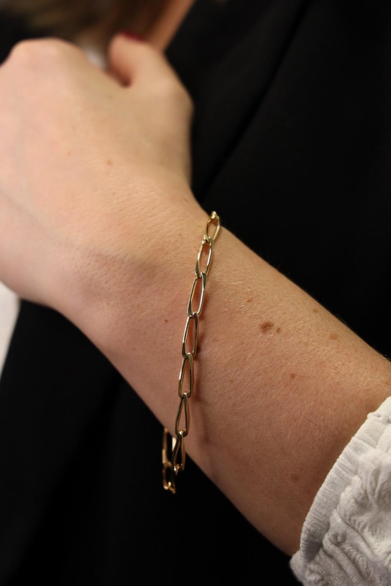 Bracelet Gourmette maille cheval en or jaune - Castafiore