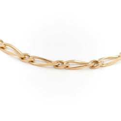 Bracelet Gourmette maille figaro en or jaune - Castafiore