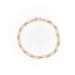 Bracelet Gourmette maille figaro en or jaune - Castafiore