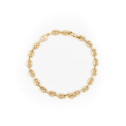 Bracelet Gourmette maille grain de café en or jaune - Castafiore