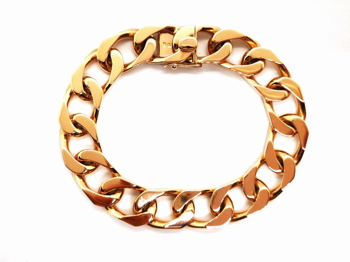 Bracelet Gourmette maille imposante en or jaune - Castafiore