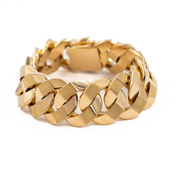 Bracelet Gourmette maille imposante en or jaune - Castafiore