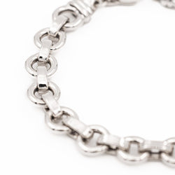 Bracelet Gourmette maille jaseron en or blanc - Castafiore