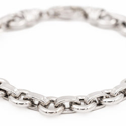 Bracelet Gourmette maille jaseron en or blanc - Castafiore