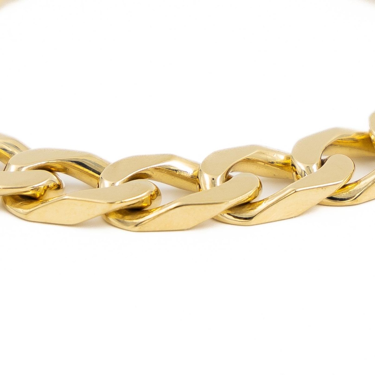 Bracelet Gourmette maille plate en or jaune - Castafiore