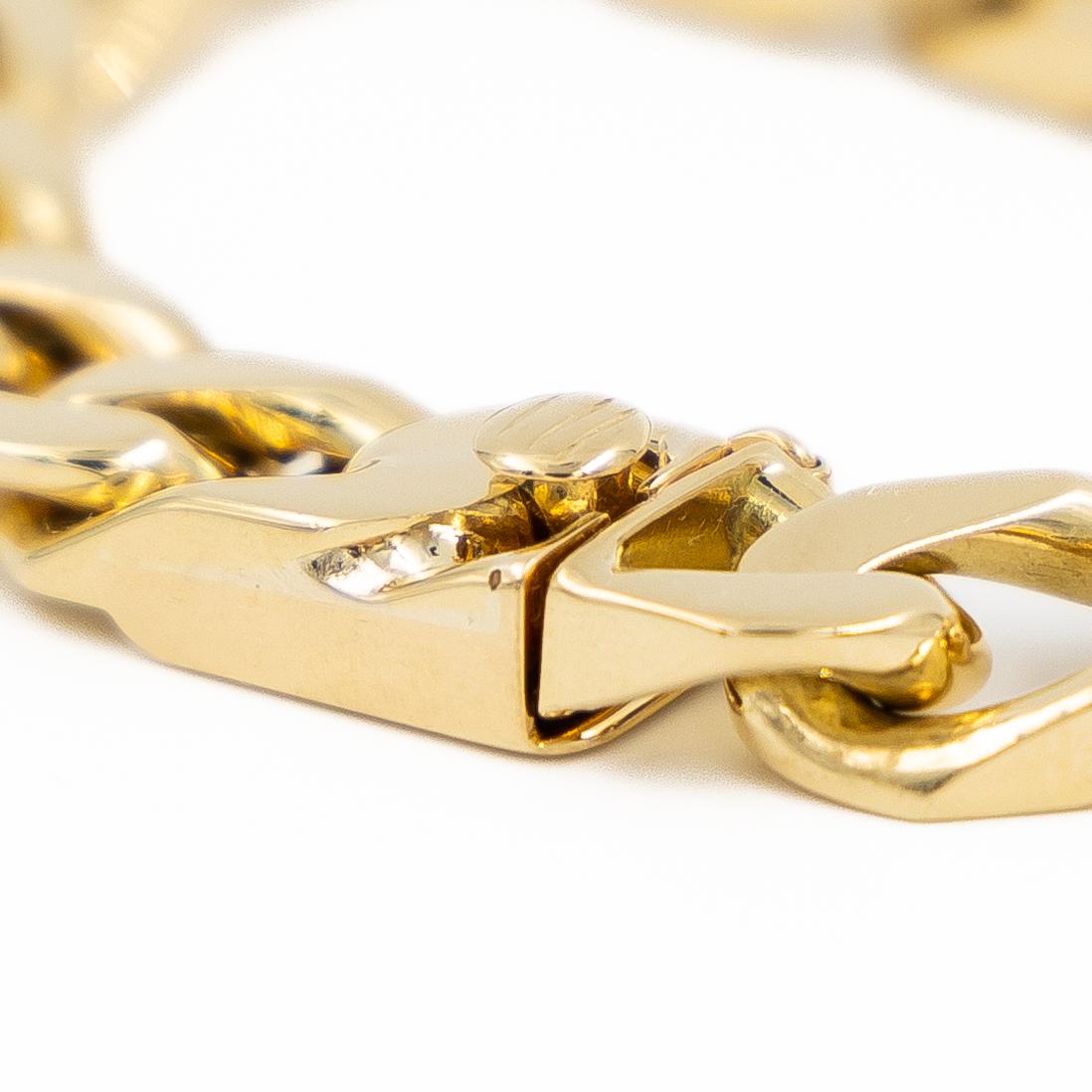 Bracelet Gourmette maille plate en or jaune - Castafiore