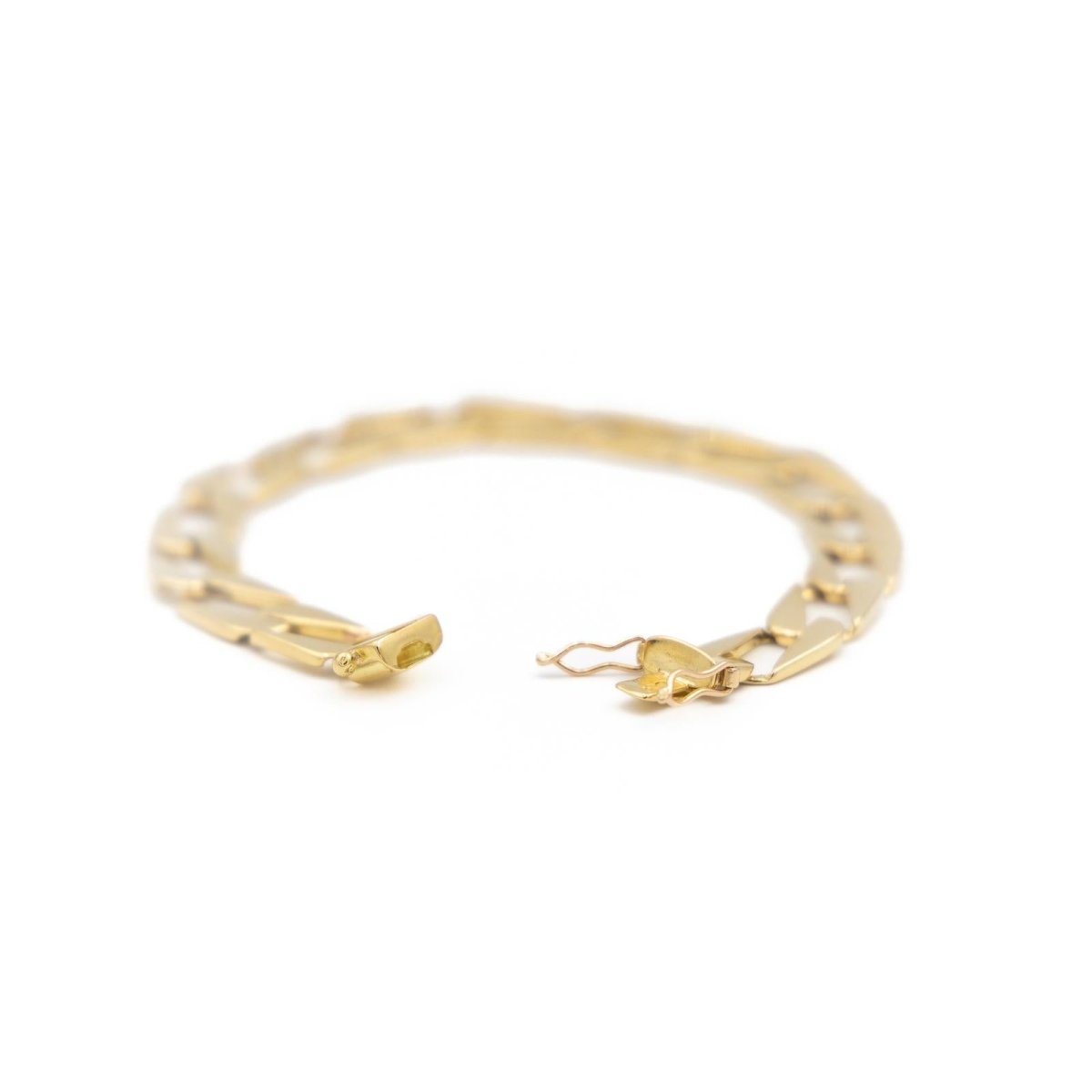 Bracelet Gourmette maille plate en or jaune - Castafiore