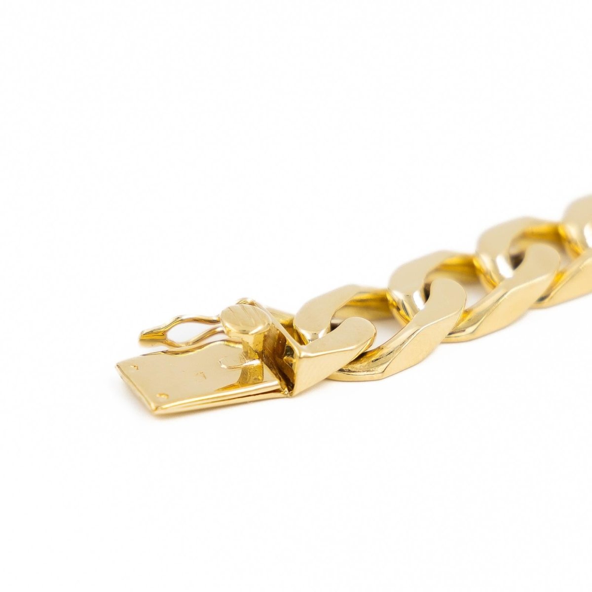 Bracelet Gourmette maille plate en or jaune - Castafiore