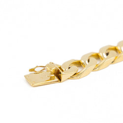 Bracelet Gourmette maille plate en or jaune - Castafiore