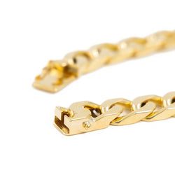 Bracelet Gourmette maille plate en or jaune - Castafiore